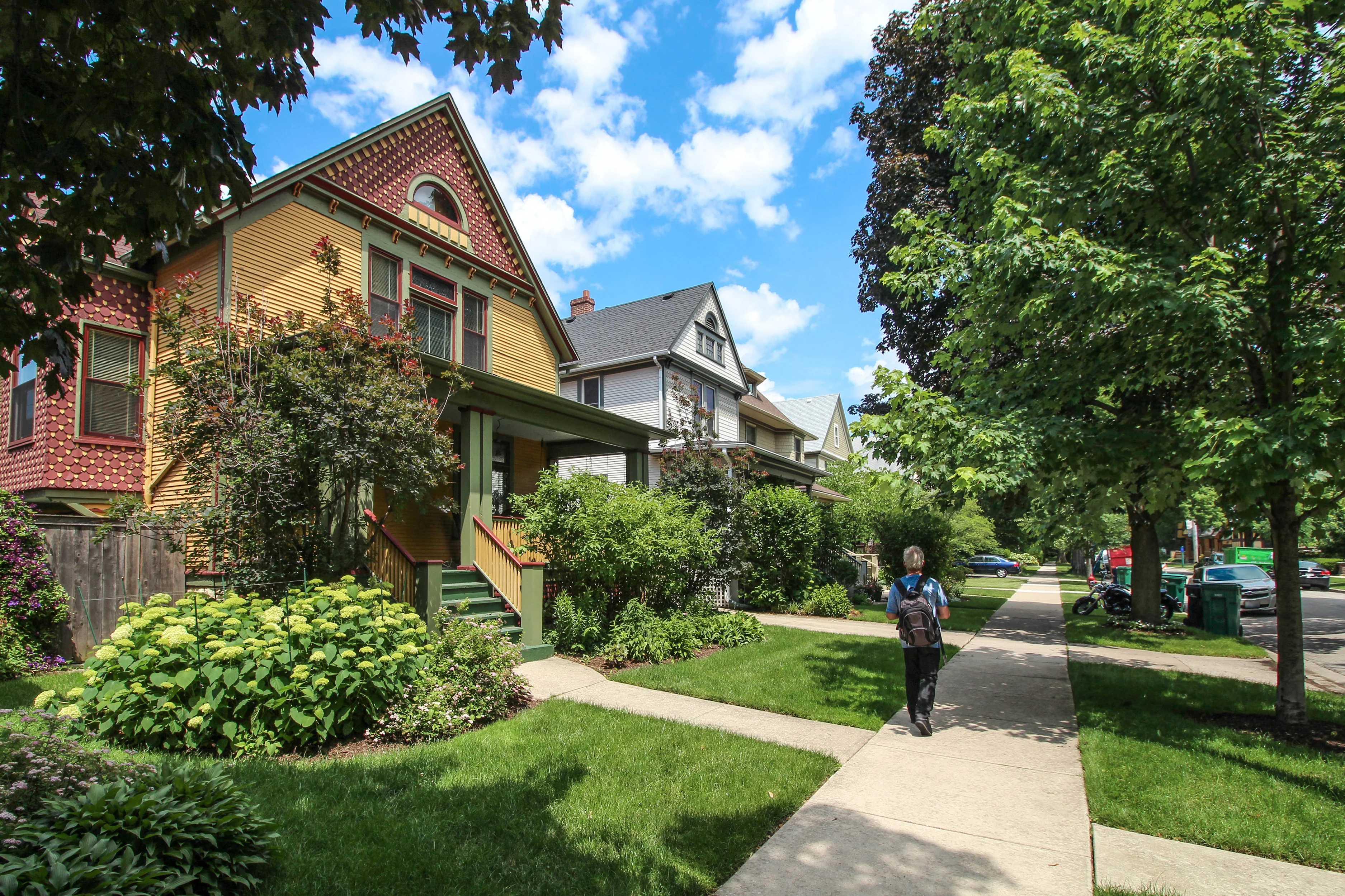 Typical houses in Oak Park, Chicago (Illinois) - USA